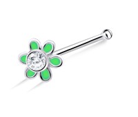 Green Flower Bone Nose Stud NSKD-801E 